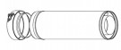 Faber avgass MV-rør 50cm, ø150/100mm, Avsagbar thumbnail