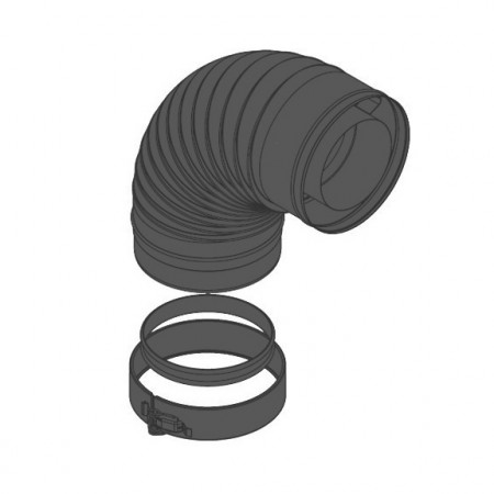 Faber MV-bend 90° Sort ø150/100mm