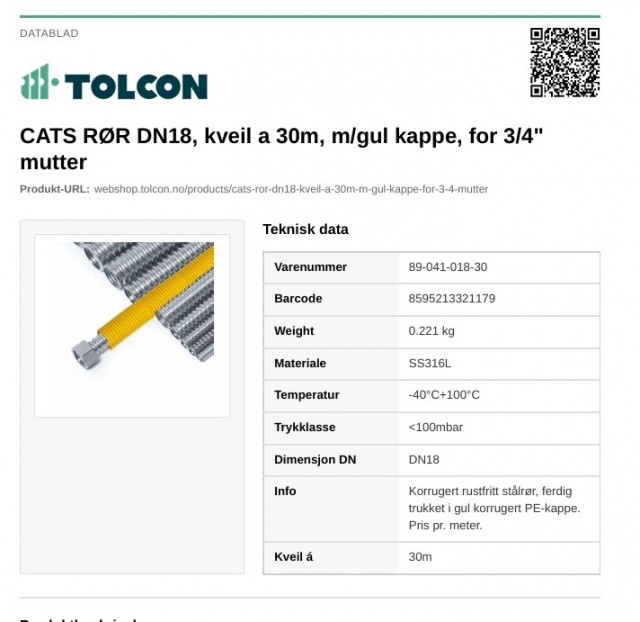 CATS RØR DN18