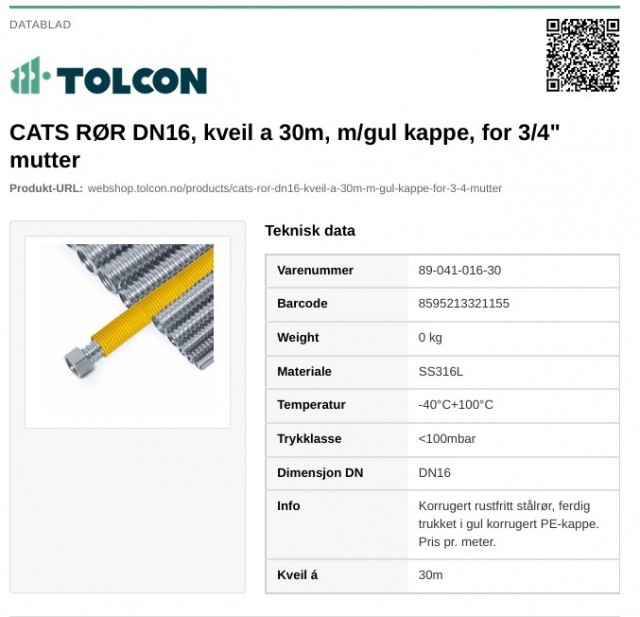 CATS RØR DN16