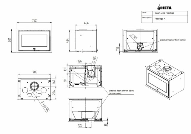 Mål tegninger front modell